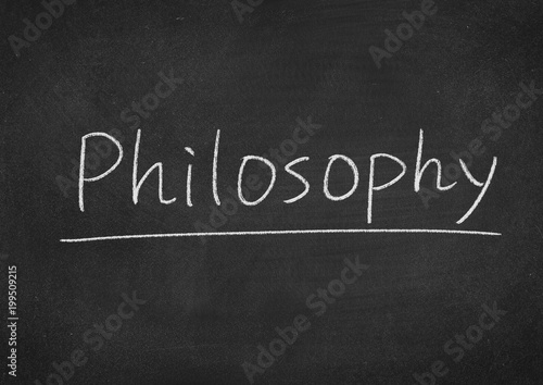 philosophy concept word on a blackboard background