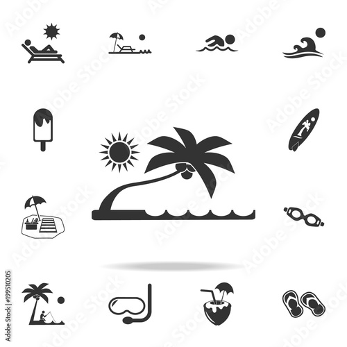 Beach flat icon. Detailed set of beach holidays icons. Premium quality graphic design. One of the collection icons for websites, web design, mobile app