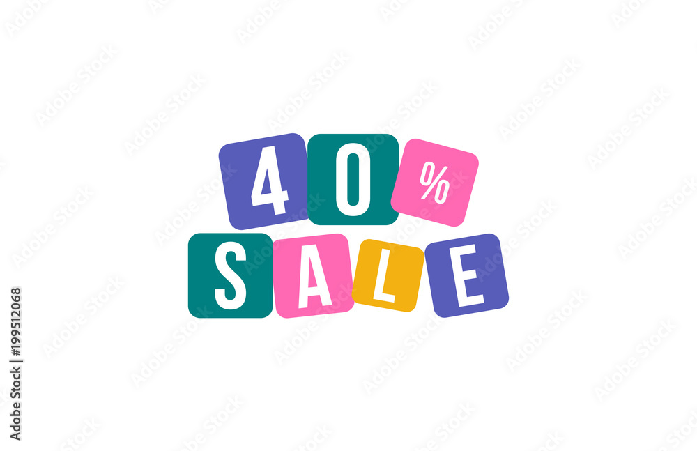 40 Percent SALE Discount Price Offer Sign 40 Percent SALE Discount Price Offer Sign