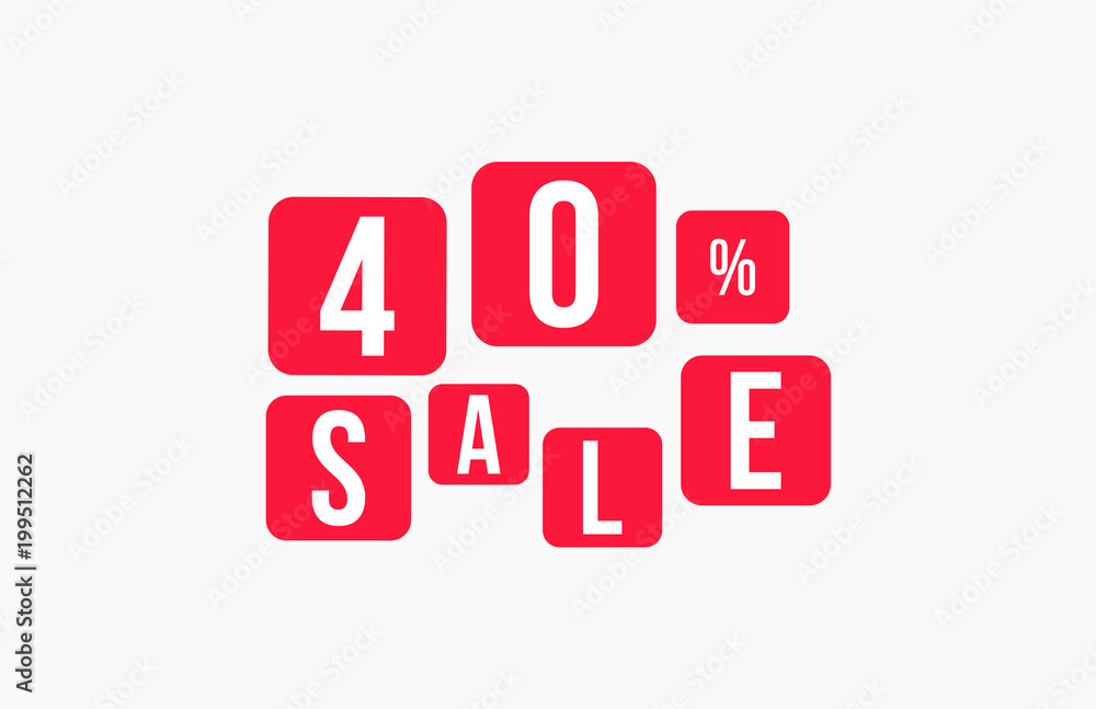 40 Percent SALE Discount Price Offer Sign 40 Percent SALE Discount Price Offer Sign
