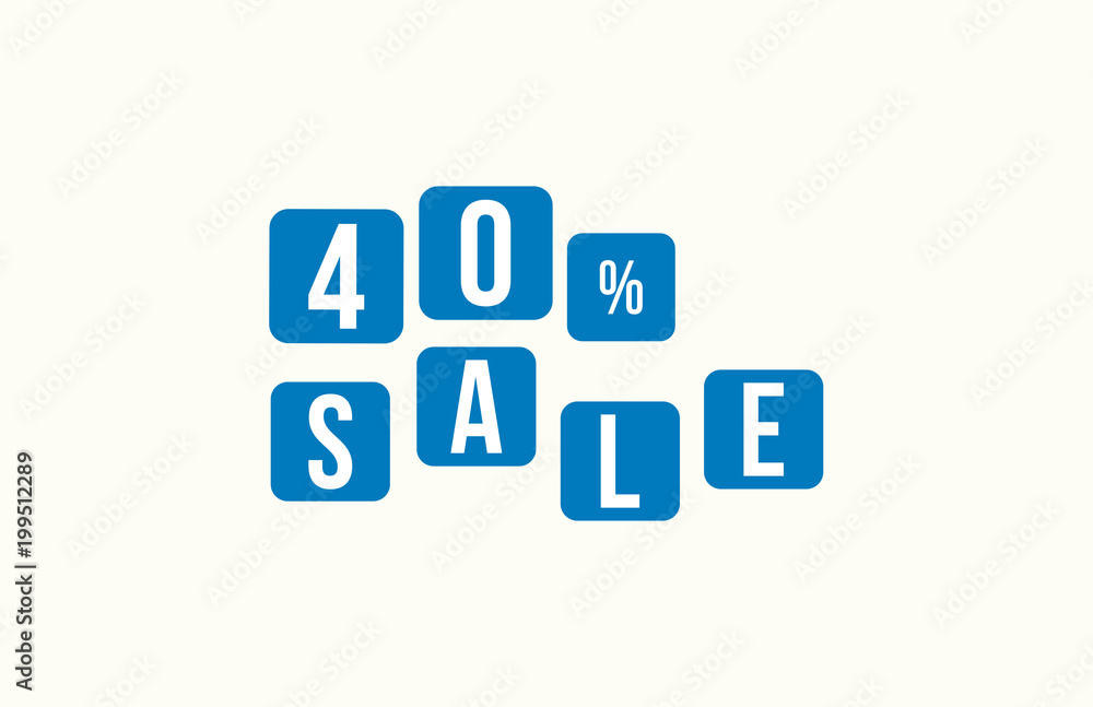 40 Percent SALE Discount Price Offer Sign 40 Percent SALE Discount Price Offer Sign
