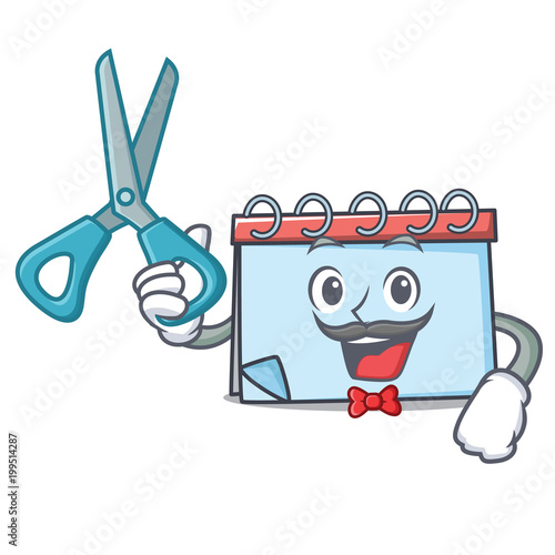 Barber calendar character cartoon style