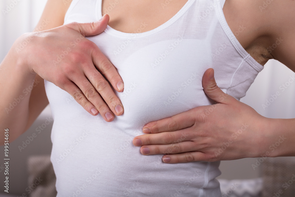 custom made wallpaper toronto digitalClose-up Of A Woman's Hand On Breast