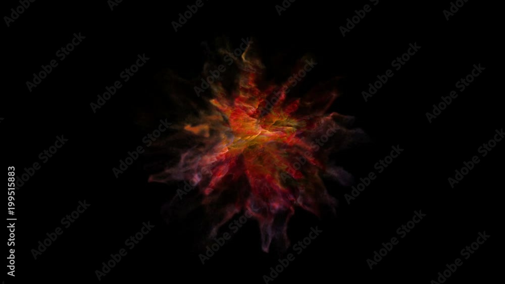 Color 3D smoke explosion shockwave effect and divergent wave isolated on black background. Colorful abstract smoke explosion animation. Top camera view from above. There is an alpha channel Color 3D smoke explosion shockwave effect and divergent wave isolated on black background. Colorful abstract smoke explosion animation. Top camera view from above. There is an alpha channel