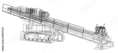 Horizontal directional drilling machine vector