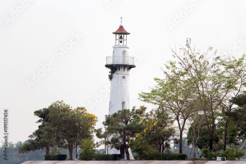 Lighthouse at Wat Niwetthammaprawat in bang pa-in ayutthaya, thailand.