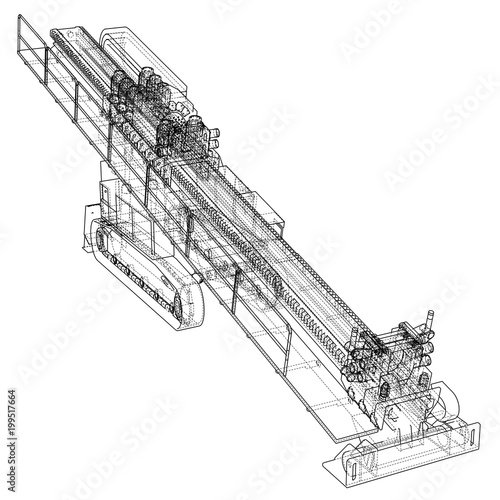 Horizontal directional drilling machine vector