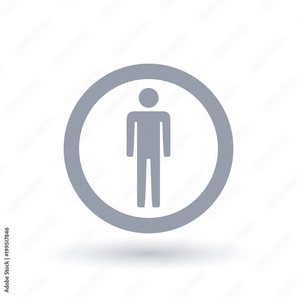Man icon in circle outline. Male gender symbol. Mens sign. Vector illustration. Man icon in circle outline. Male gender symbol. Mens sign. Vector illustration.