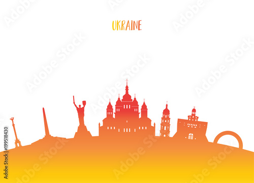 Ukraine Landmark Global Travel And Journey paper background. Vector Design Template.used for your advertisement, book, banner, template, travel business or presentation.