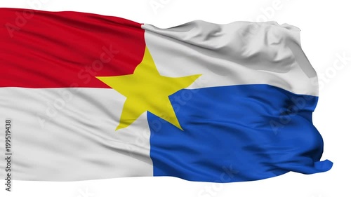 Monteria  flag, city of Colombia, realistic animation isolated on white seamless loop - 10 seconds long (alpha channel is included) photo