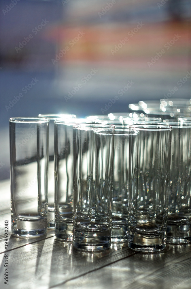 Glasses on the table with bokeh Glasses on the table with bokeh