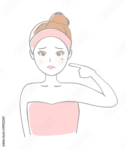 ほくろを気にする女性