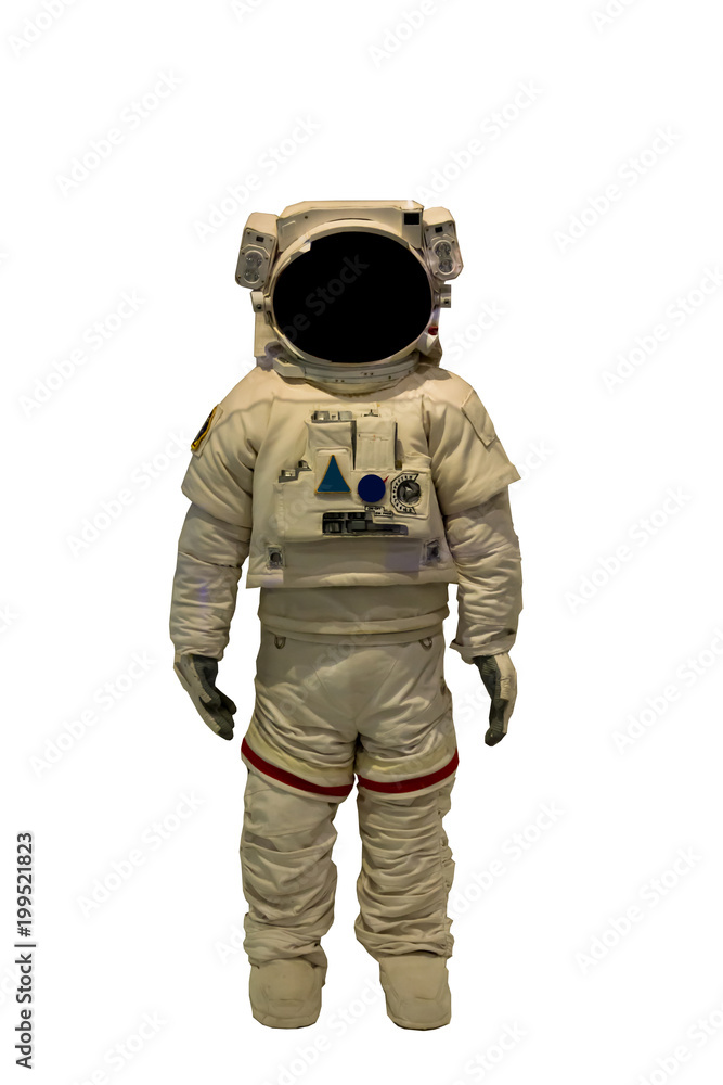 Fototapeta premium astronaut human in uniform on white isolate