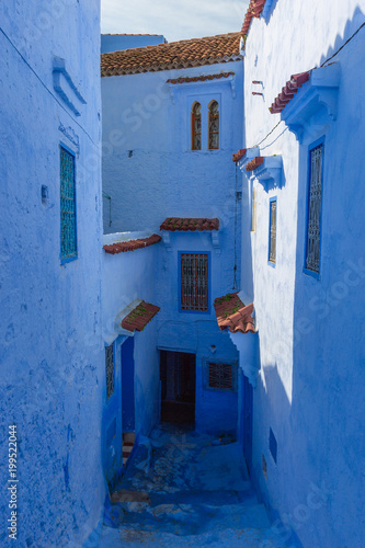 Blue street inside Medina of Chefchaouen © Kokhanchikov