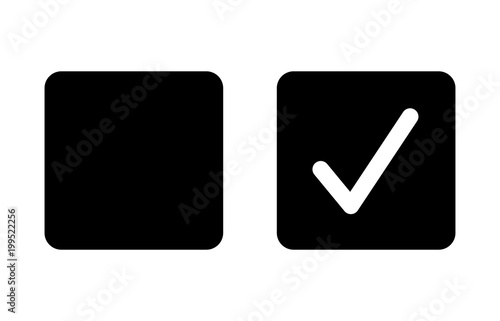 Checkbox set with blank and checked checkbox flat vector icon for apps and websites