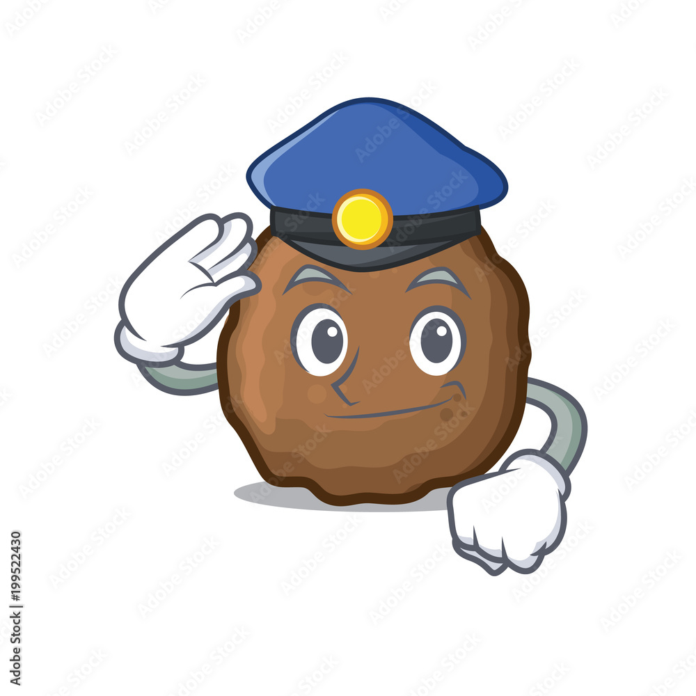 Police meatball character cartoon style Stock Vector | Adobe Stock