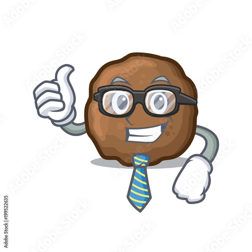 Businessman meatball character cartoon style