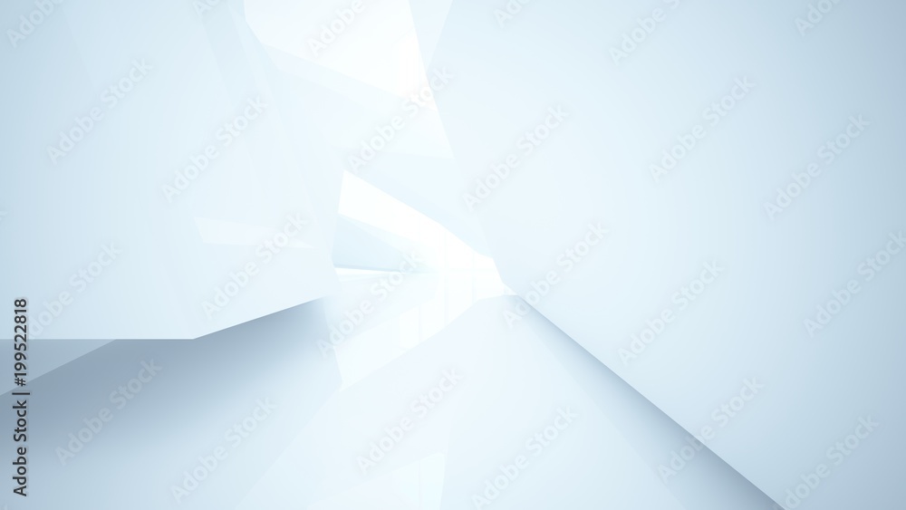 Abstract white parametric interior with window. 3D illustration and rendering. Abstract white parametric interior with window. 3D illustration and rendering.
