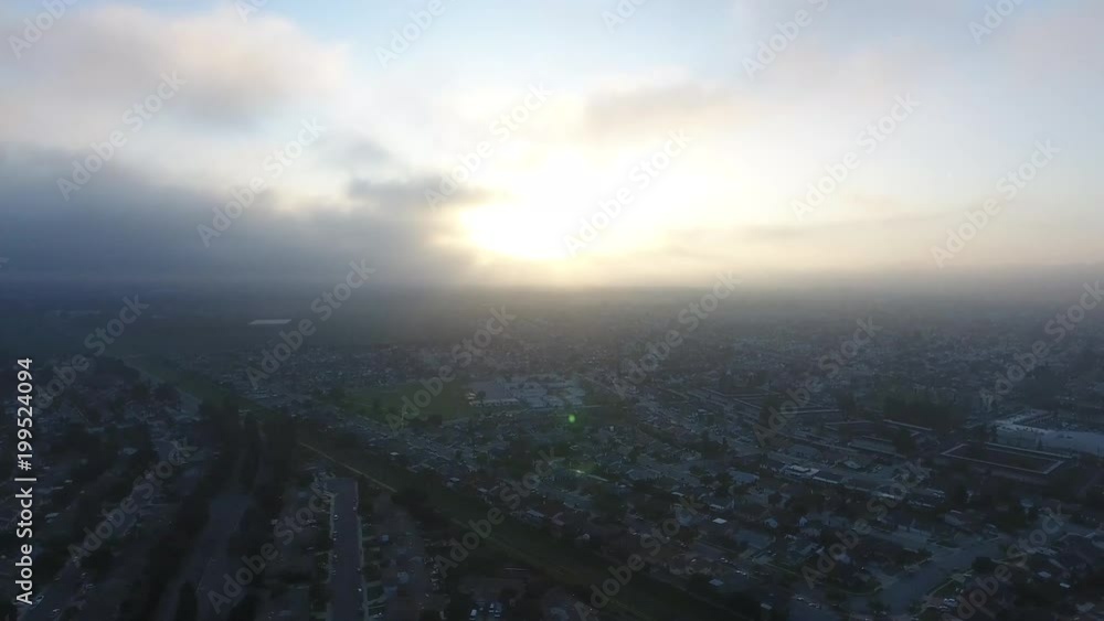 Southern California modern day neighborhood Aerial Flyover Southern California modern day neighborhood Aerial Flyover