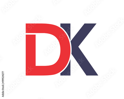 DK initial letter alphabet typography font uppercase image vector icon