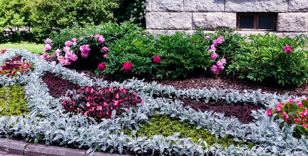 Flower bed near the stone house