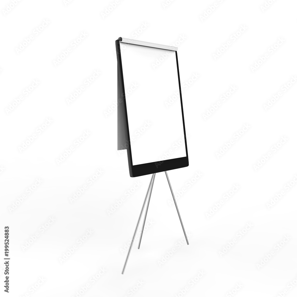 Blank flip board, Whiteboard and empty paper, presentation and seminar, 3d illustration Blank flip board, Whiteboard and empty paper, presentation and seminar, 3d illustration