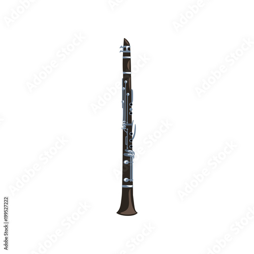 Soprano saxophone, music wind instrument vector Illustration on a white background