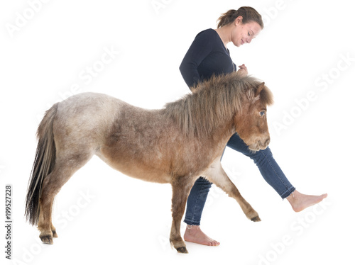 Tableau sur toile Falabella miniature horse and girl