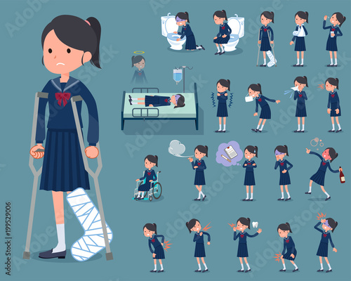 flat type school girl Sailor suit_sickness