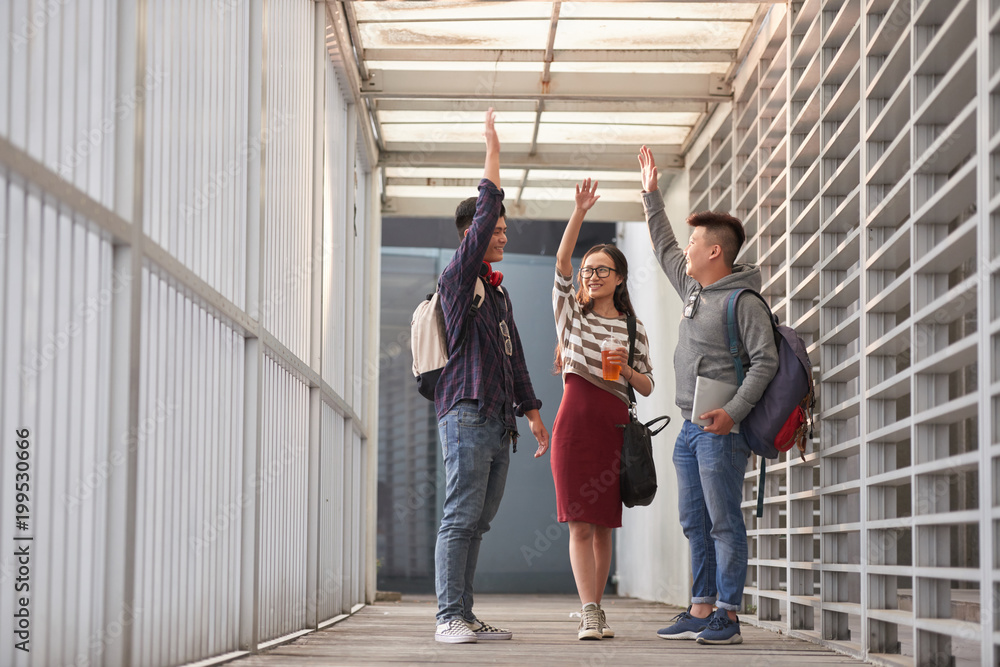 University Students Giving High Five University Students Giving High Five