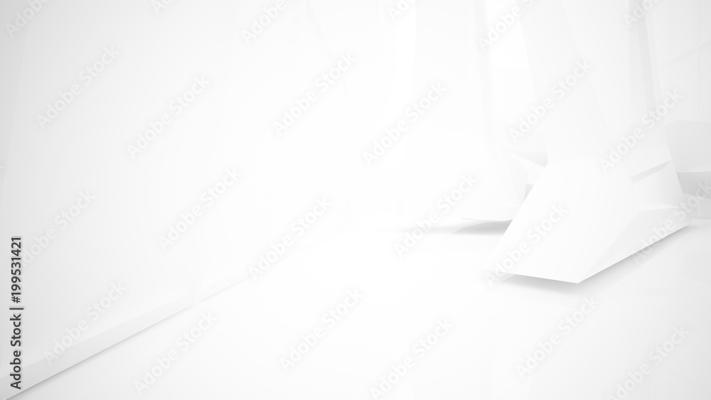 Abstract white parametric interior with window. 3D illustration and rendering. Abstract white parametric interior with window. 3D illustration and rendering.