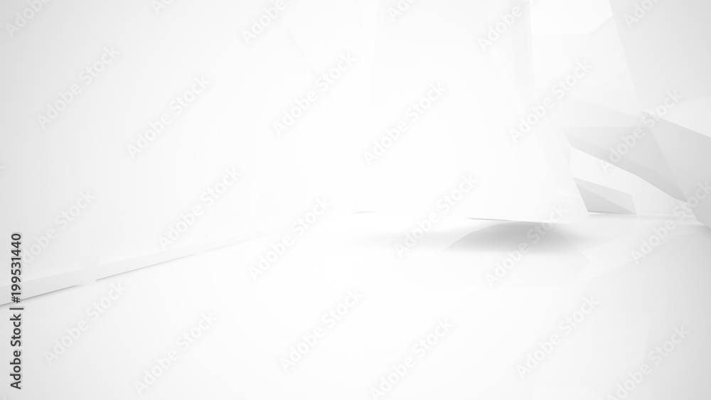 Abstract white parametric interior with window. 3D illustration and rendering. Abstract white parametric interior with window. 3D illustration and rendering.
