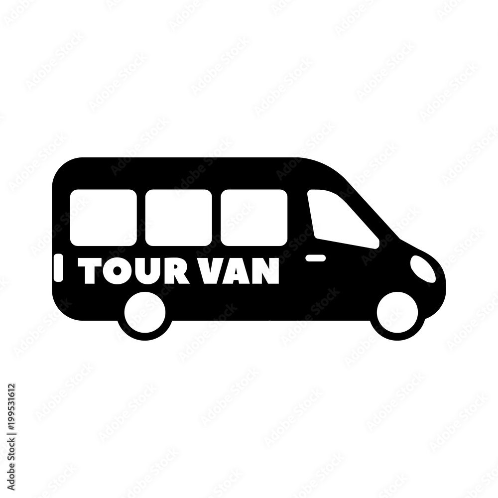 Tour bus or trip van Flat icon