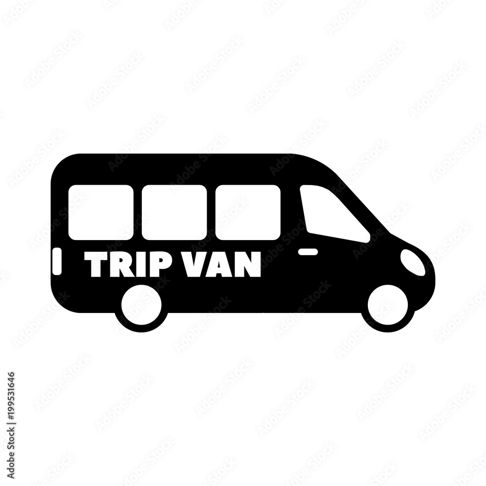 Tour bus or trip van Flat icon Tour bus or trip van Flat icon
