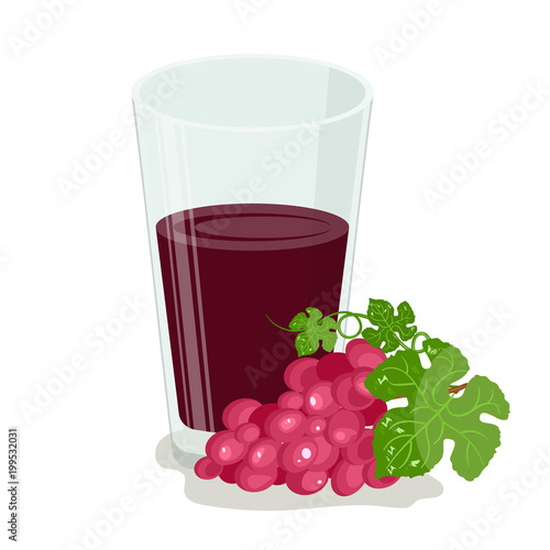 blue grape juice vector illustration isolated on white b