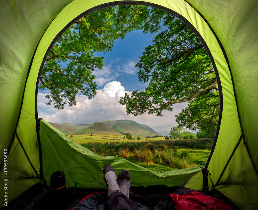 Camping in District Lake in summer near Buttermere