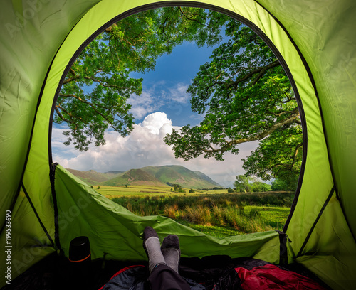 Camping in District Lake in summer near Buttermere