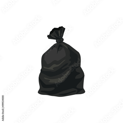 Trash bag vector illustration isolated on white background.