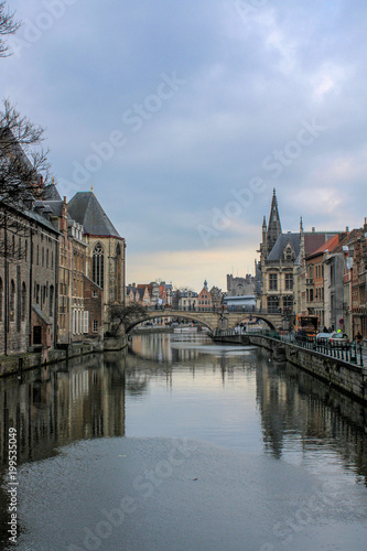Ghent river with castle in background