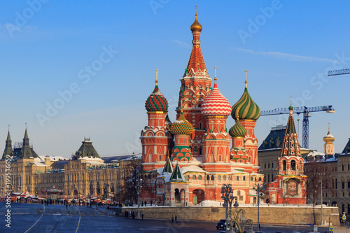St. Basil's Cathedral near the Moscow Kremlin in winter