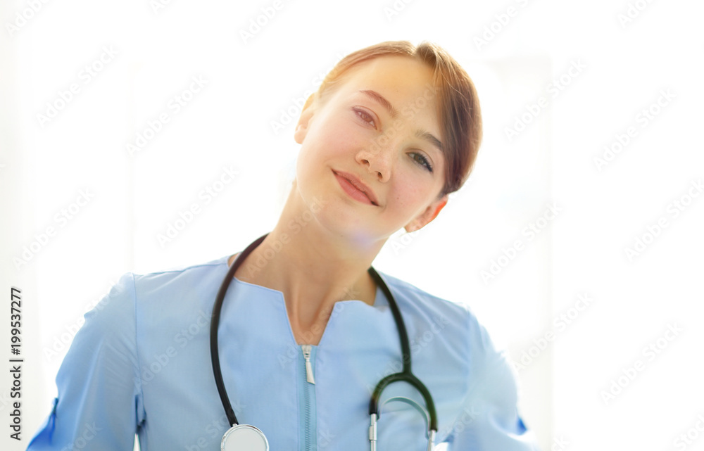 portrait of a woman pediatrician, portrait of a woman pediatrician,