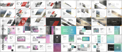 Set of minimal presentations, portfolio templates. Simple elements on white and black background. Brochure cover vector design. Presentation slides for flyer, leaflet, brochure, report, advertising