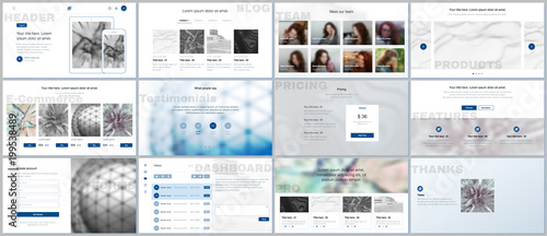 Set of vector templates for website design, minimal presentations, portfolio. Simple elements on white background. Templates for presentation slides, flyer, leaflet, brochure cover, annual report.