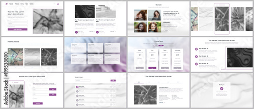 Set of vector templates for website design, minimal presentations, portfolio. Simple elements on white background. Templates for presentation slides, flyer, leaflet, brochure cover, annual report.