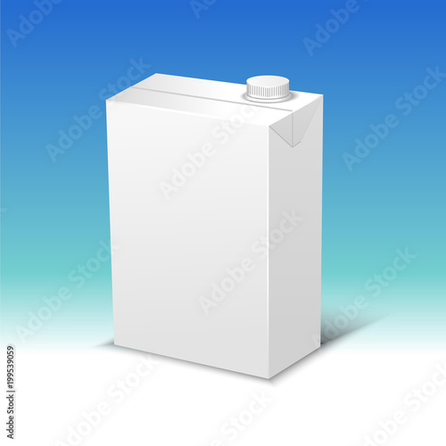 Milk or juice pack realistic vector illustration.