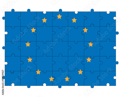 Europe union flag in form of puzzle