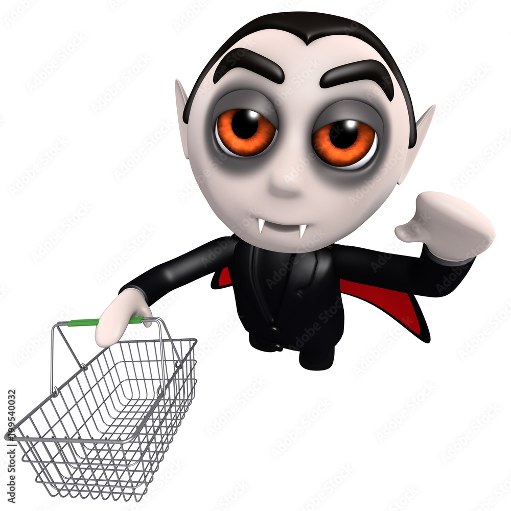 3d Funny Cartoon Vampire Dracula Character Holding a Movie Maker