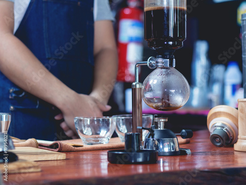 Makeing prepares coffee