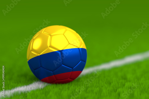Soccer Ball With Colombian Flag 3D Render