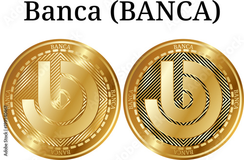 Set of physical golden coin Banca (BANCA) photo